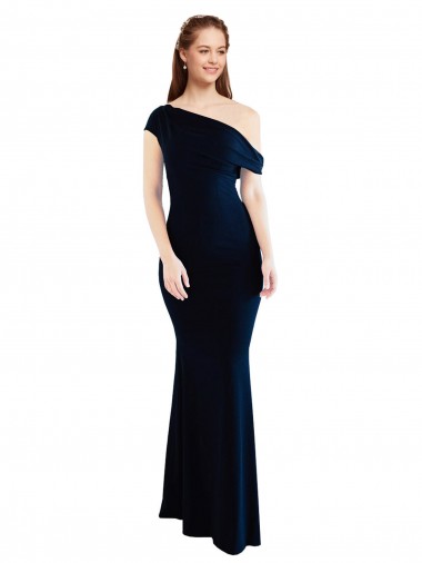 Long Dark Navy Sleeveless Mermaid Stretch Crepe Formal Evening Gown / Prom Dress / Bridesmaid Dress Canberra