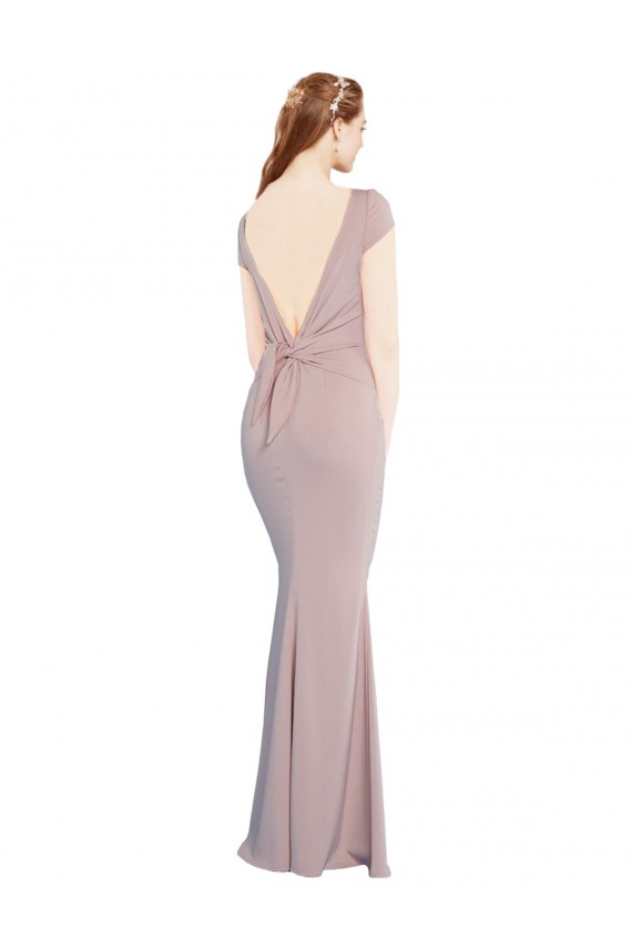 Long Dusty Pink Cap Sleeves Mermaid Tie Back Formal Evening Gown / Prom Dress / Bridesmaid Dress Canberra