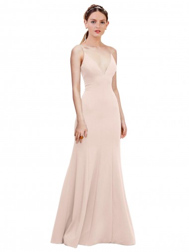 Long Pink Sleeveless A-Line V-Back Formal Dress / Bridesmaid Dress Canberra