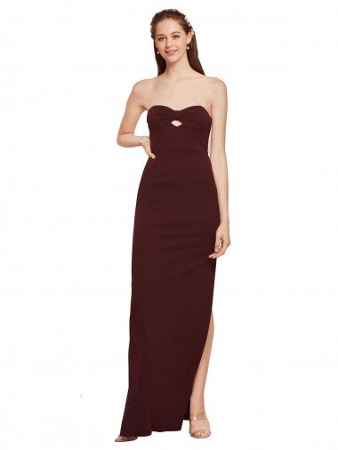 Long Burgundy Gold Sleeveless Sheath Formal Evening Gown / Prom Dress / Bridesmaid Dress Canberra