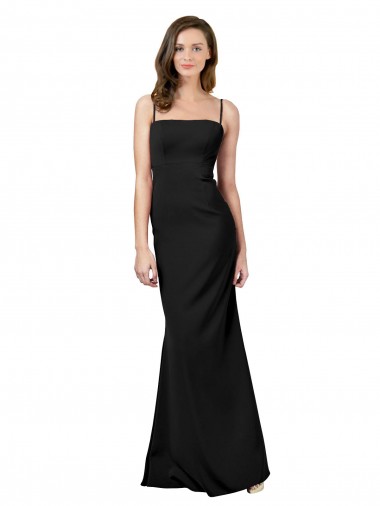 Long Black Sleeveless Sheath Low Back Formal Evening Gown / Prom Dress / Bridesmaid Dress Canberra