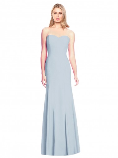 Long Light Sky Blue Sleeveless Trumpet Low Back Formal Dress / Bridesmaid Dress Canberra