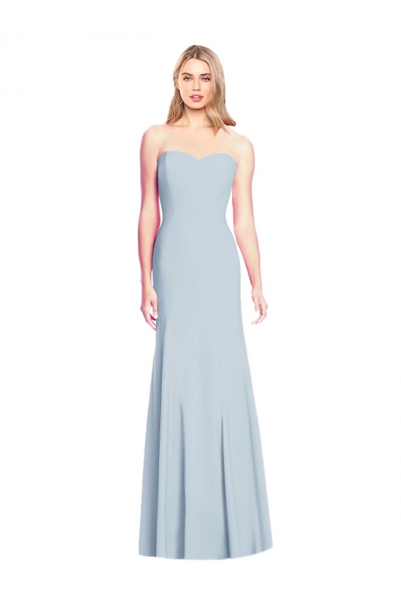 Long Light Sky Blue Sleeveless Trumpet Low Back Formal Dress / Bridesmaid Dress Canberra