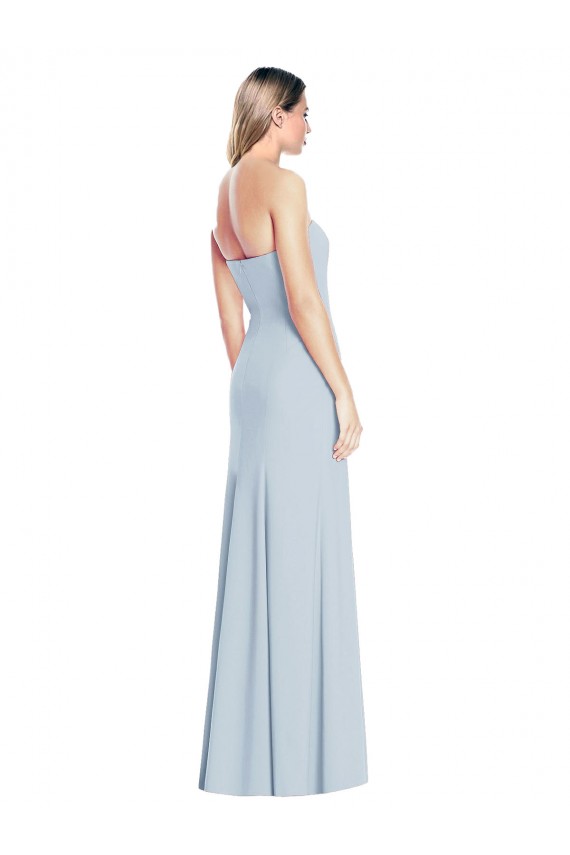 Long Light Sky Blue Sleeveless Trumpet Low Back Formal Dress / Bridesmaid Dress Canberra