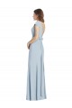 Long Light Sky Blue Cap Sleeves Trumpet Open Back Formal Dress / Bridesmaid Dress Canberra