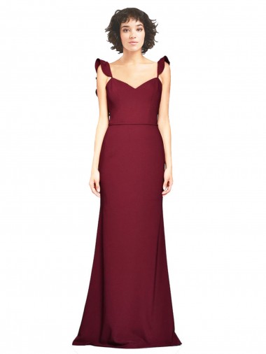 Long Burgundy Sleeveless Mermaid Prom Dress / Bridesmaid Dress Canberra