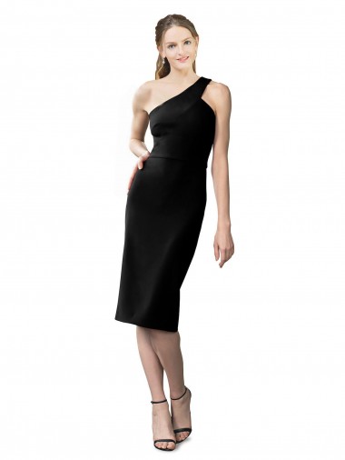 Cocktail Length Black Sleeveless Sheath Formal Evening Gown / Prom Dress / Bridesmaid Dress Canberra