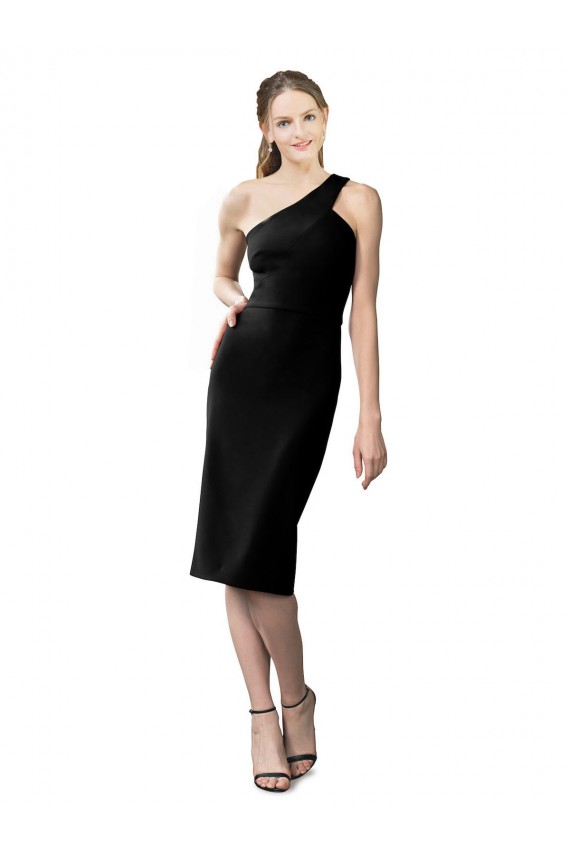 Cocktail Length Black Sleeveless Sheath Formal Evening Gown / Prom Dress / Bridesmaid Dress Canberra