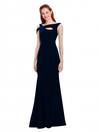 Long Dark Navy Sleeveless Mermaid Side Slit Formal Evening Gown / Prom Dress / Bridesmaid Dress Canberra