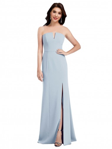 Long Light Sky Blue Sleeveless Trumpet Low Back Bridesmaid Dress / Evening Dress Canberra