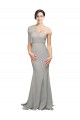 Sweep Train Oyster Silver Sleeveless Mermaid Low Back Formal Evening Gown / Prom Dress / Bridesmaid Dress Canberra