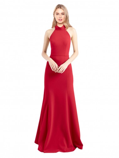 Long Red Sleeveless A-Line Open Back Formal Evening Gown / Prom Dress / Bridesmaid Dress Canberra