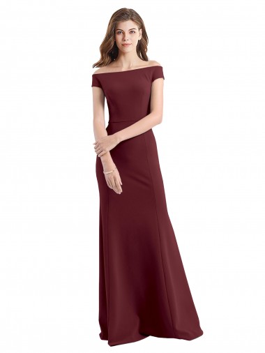 Long Burgundy Gold Sleeveless Sheath Prom Dress / Bridesmaid Dress Canberra