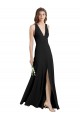 Long Black Sleeveless Sheath Front Slit Formal Evening Gown / Prom Dress / Bridesmaid Dress Canberra