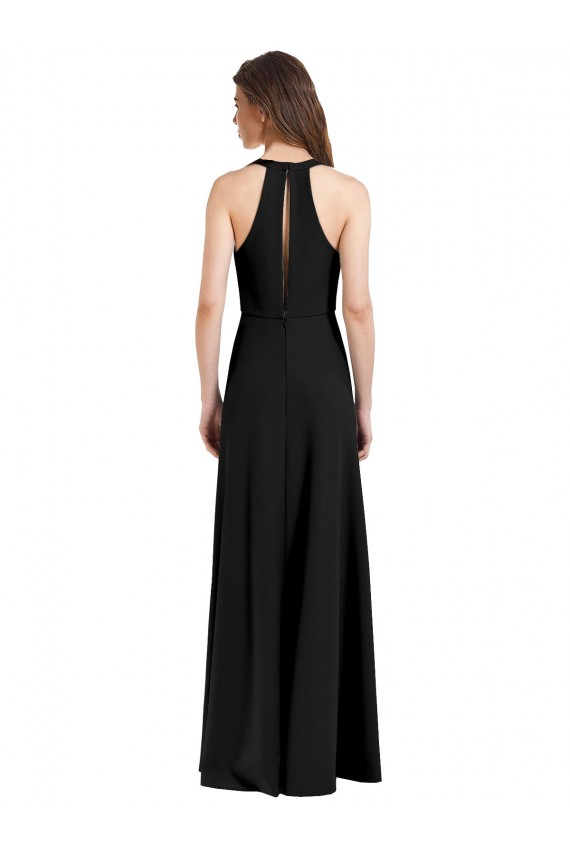 Long Black Sleeveless Sheath Front Slit Formal Evening Gown / Prom Dress / Bridesmaid Dress Canberra