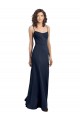 Long Dark Navy Sleeveless Sheath Low Back Formal Dress / Bridesmaid Dress Canberra