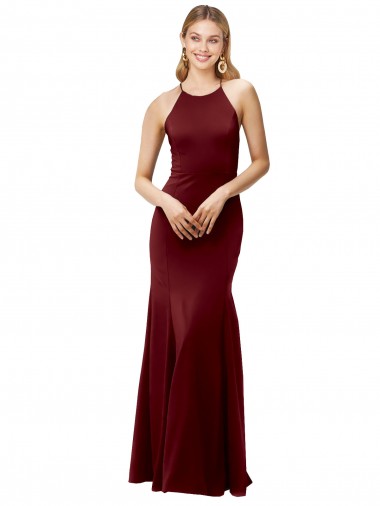 Long Burgundy Gold Sleeveless Mermaid Open Back Formal Evening Gown / Prom Dress / Bridesmaid Dress Canberra