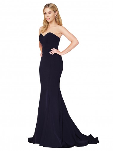 Sweep Train Dark Navy Sleeveless Mermaid Formal Evening Gown / Prom Dress / Bridesmaid Dress Canberra