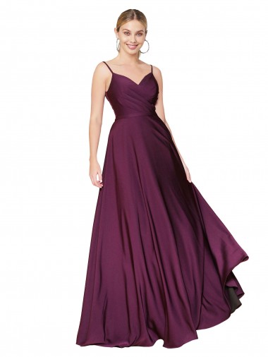 Long Wild Berry Sleeveless A-Line V-Back Formal Evening Gown / Prom Dress / Bridesmaid Dress Canberra