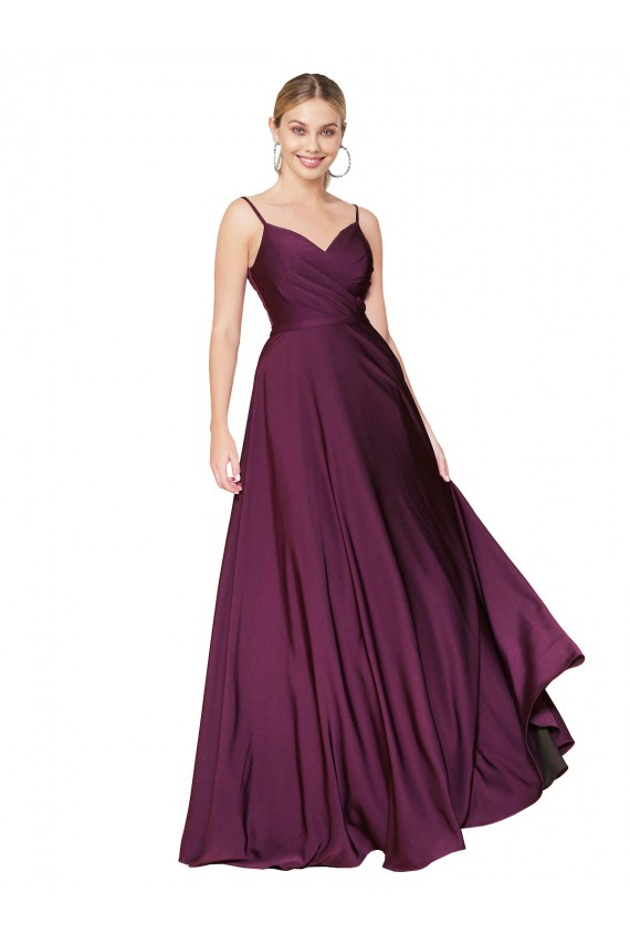 Long Wild Berry Sleeveless A-Line V-Back Formal Evening Gown / Prom Dress / Bridesmaid Dress Canberra