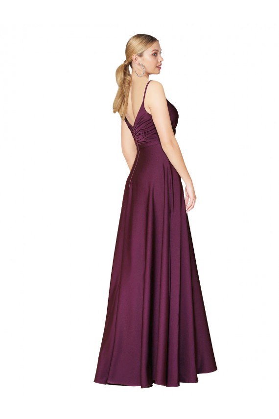 Long Wild Berry Sleeveless A-Line V-Back Formal Evening Gown / Prom Dress / Bridesmaid Dress Canberra