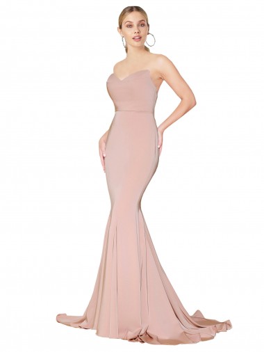 Long Mauve Sleeveless Mermaid Low Back Formal Evening Gown / Prom Dress / Bridesmaid Dress Canberra