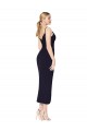 Knee Length Dark Navy Sleeveless Mermaid V-Back Formal Dress / Bridesmaid Dress Canberra