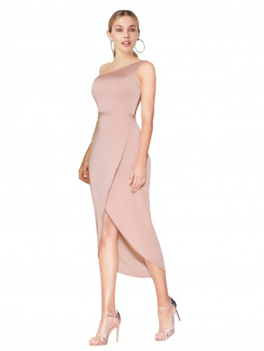 Knee Length Mauve Sleeveless Mermaid Formal Dress / Bridesmaid Dress Canberra