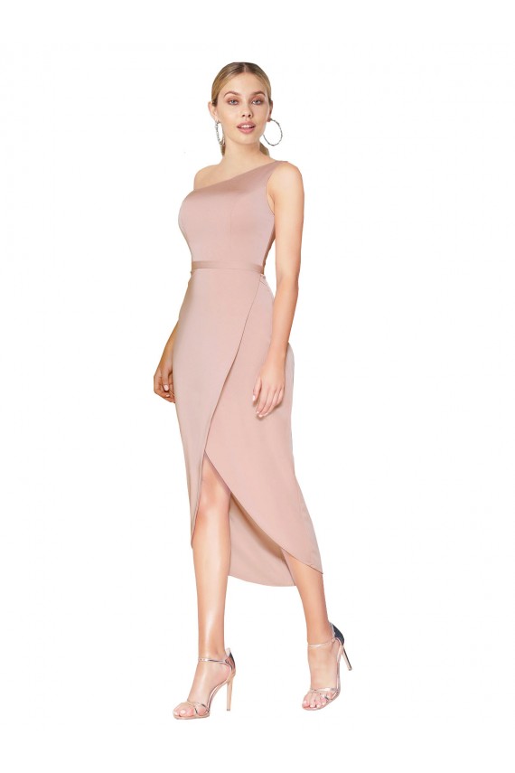 Knee Length Mauve Sleeveless Mermaid Formal Dress / Bridesmaid Dress Canberra