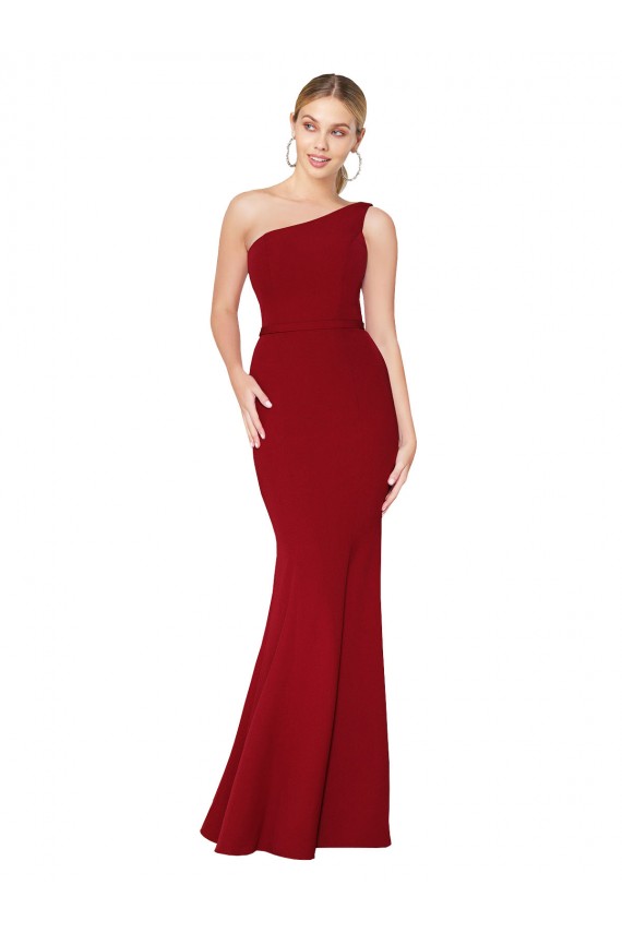 Long Burgundy Sleeveless Mermaid Stretch Crepe Formal Evening Gown / Prom Dress / Bridesmaid Dress Canberra