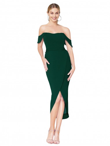 Knee Length Midnight Green Sleeveless Mermaid High Low Evening Gown / Prom Dress / Bridesmaid Dress Canberra