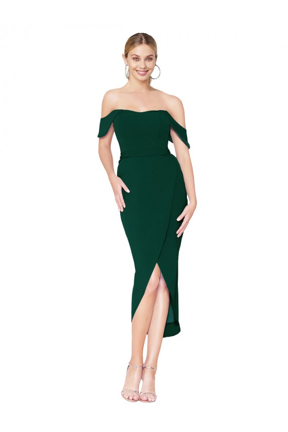 Knee Length Midnight Green Sleeveless Mermaid High Low Evening Gown / Prom Dress / Bridesmaid Dress Canberra