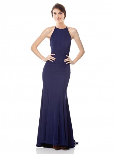 Long Navy Blue Sleeveless Mermaid Bridesmaid Dress / Formal Dress Canberra