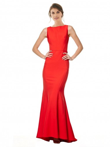 Long Red Sleeveless Mermaid Open Back Bridesmaid Dress / Evening Gowns Canberra