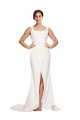 Sweep Train Ivory Sleeveless Sheath Low Back Semi Formal Evening Dress / Prom Dress / Bridesmaid Dress Canberra