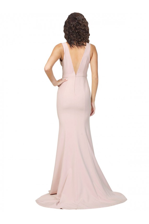 Sweep Train Pink Sleeveless Sheath V-Back Black Tie Evening Gown / Prom Dress / Bridesmaid Dress Canberra