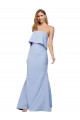 Long Light Sky Blue Sleeveless A-Line Low Back Stretch Crepe Formal Dress / Bridesmaid Dress Canberra