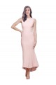 Midi Length Pink Sleeveless Sheath Low Back High Low Evening Gown / Prom Dress / Bridesmaid Dress Canberra