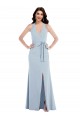 Long Light Sky Blue Sleeveless A-Line Open Back Formal Evening Gown / Prom Dress / Bridesmaid Dress Canberra