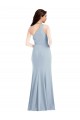 Long Light Sky Blue Sleeveless Trumpet Formal Dress / Bridesmaid Dress Canberra