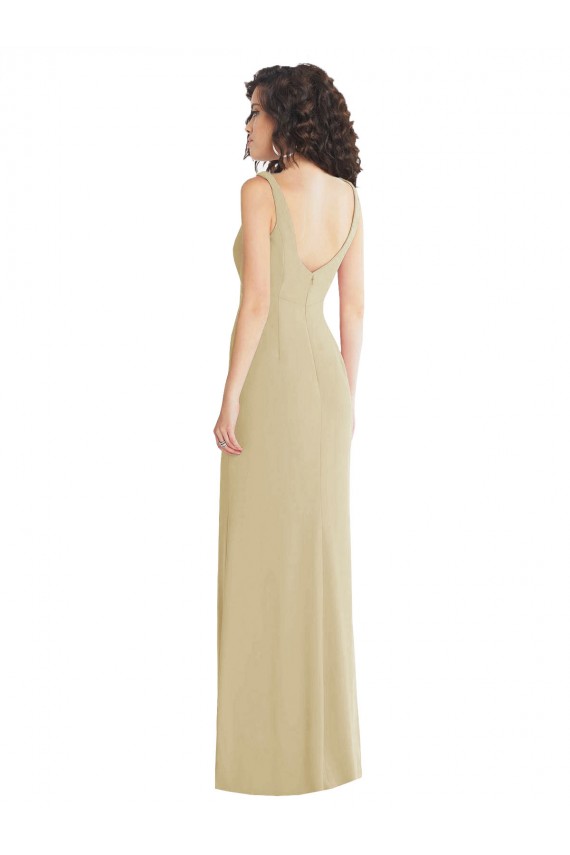 Long Champagne Sleeveless Trumpet Low Back Formal Evening Gown / Prom Dress / Bridesmaid Dress Canberra