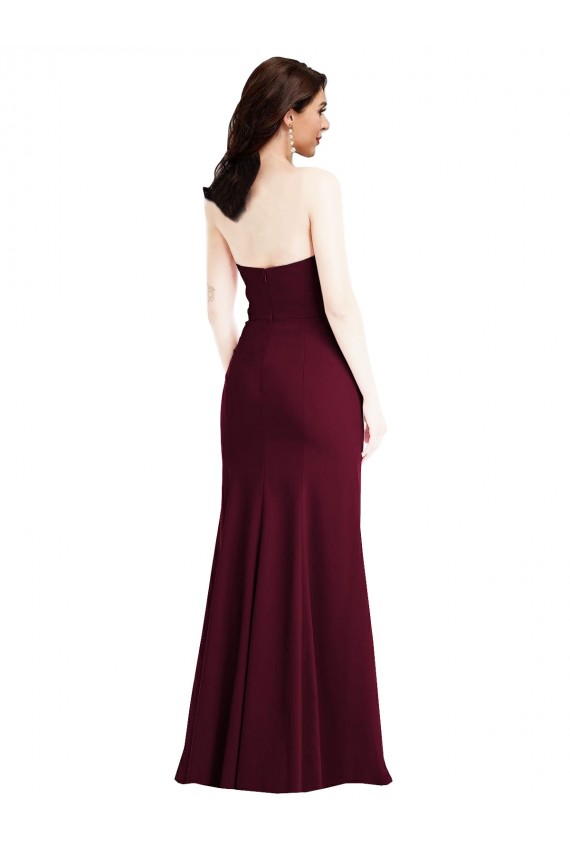 Long Burgundy Gold Sleeveless Trumpet Semi Formal Evening Dress / Prom Dress / Bridesmaid Dress Canberra