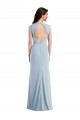 Long Light Sky Blue Cap Sleeves Trumpet Open Back Formal Evening Gown / Prom Dress / Bridesmaid Dress Canberra