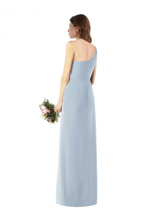 Long Light Sky Blue Sleeveless Trumpet Front Slit Semi Formal Evening Dress / Prom Dress / Bridesmaid Dress Canberra