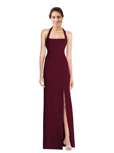 Long Burgundy Gold Sleeveless Trumpet Open Back Semi Formal Evening Dress / Prom Dress / Bridesmaid Dress Canberra