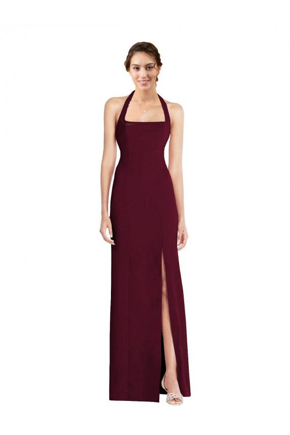 Long Burgundy Gold Sleeveless Trumpet Open Back Semi Formal Evening Dress / Prom Dress / Bridesmaid Dress Canberra