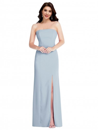 Long Light Sky Blue Sleeveless A-Line Low Back Formal Evening Gown / Prom Dress / Bridesmaid Dress Canberra