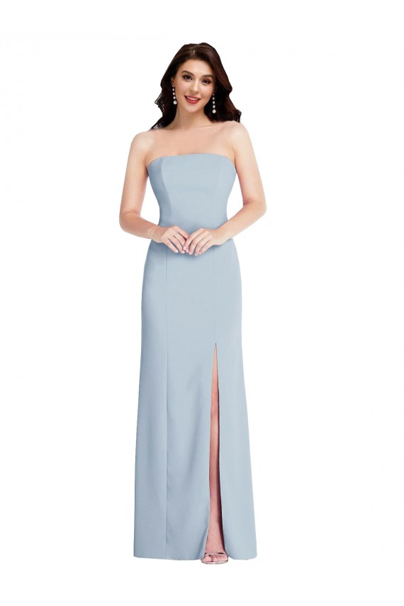 Long Light Sky Blue Sleeveless A-Line Low Back Formal Evening Gown / Prom Dress / Bridesmaid Dress Canberra