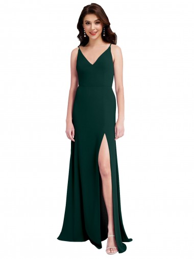 Long Midnight Green Sleeveless A-Line V-Back Formal Evening Gown / Prom Dress / Bridesmaid Dress Canberra