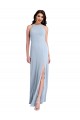 Long Light Sky Blue Sleeveless Sheath Open Back Side Slit Formal Evening Gown / Prom Dress / Bridesmaid Dress Canberra